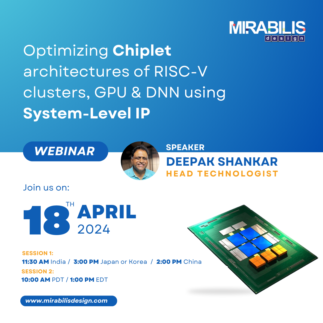 [Web] Mirabilis社主催ウェビナー：システムレベルIPを用いたRISC-Vクラスタ、GPU、DNNのチップレットアーキテクチャの最適化